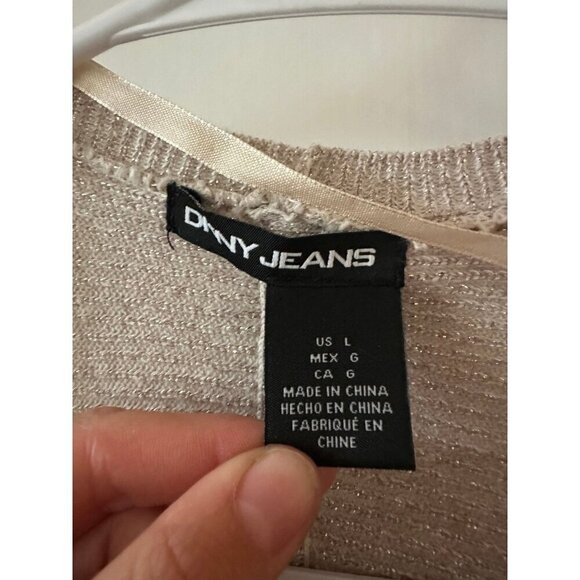 DKNY women’s size large silver gray cardigan - Picture 5 of 12